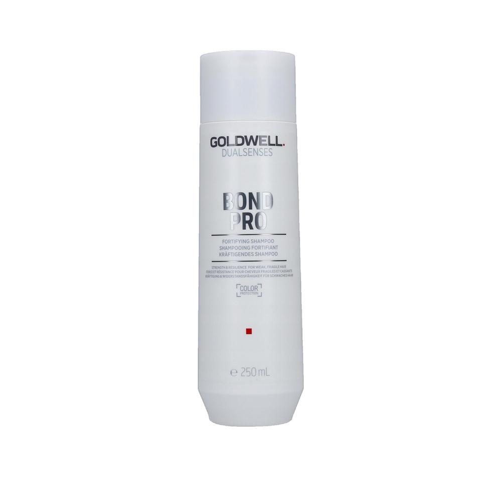 Goldwell Dualsenses Bond Pro Shampoo. Witte fles met zwarte tekst. Productnaam en logo duidelijk zichtbaar.