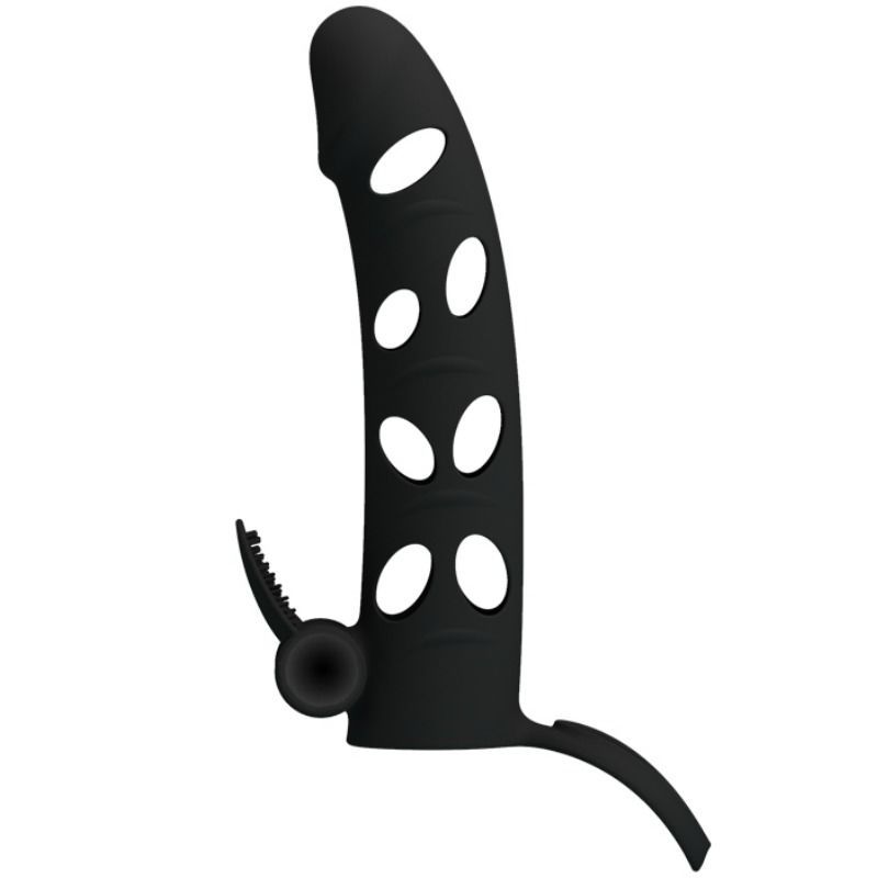 Produit noir incurvé avec découpes ovales et un anneau à la base.