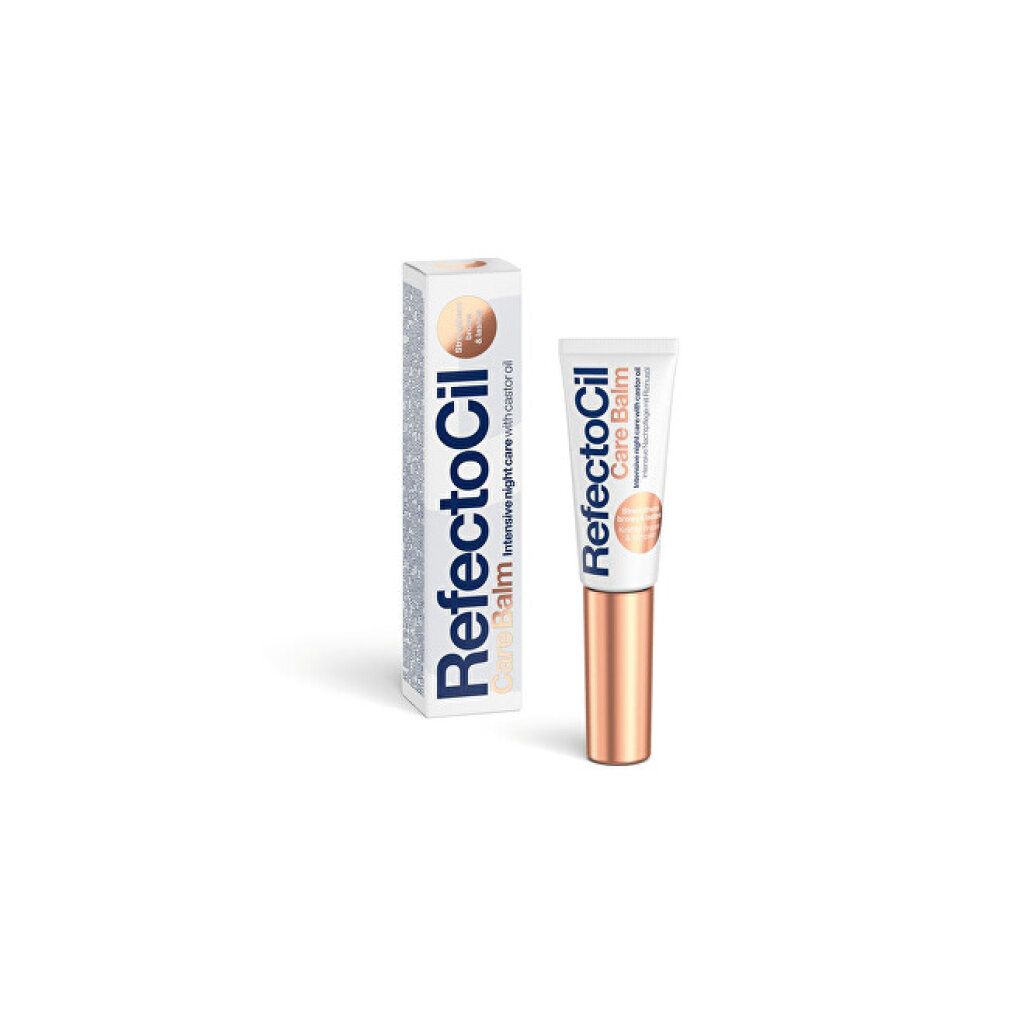 Tube et boîte Refectocil Care Balm. Soin de nuit pour cils et sourcils.