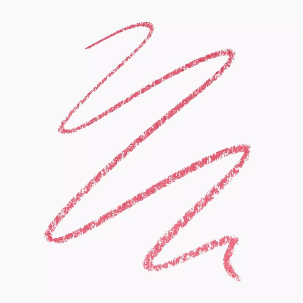 Trait de khôl rose en zigzag sur fond blanc.