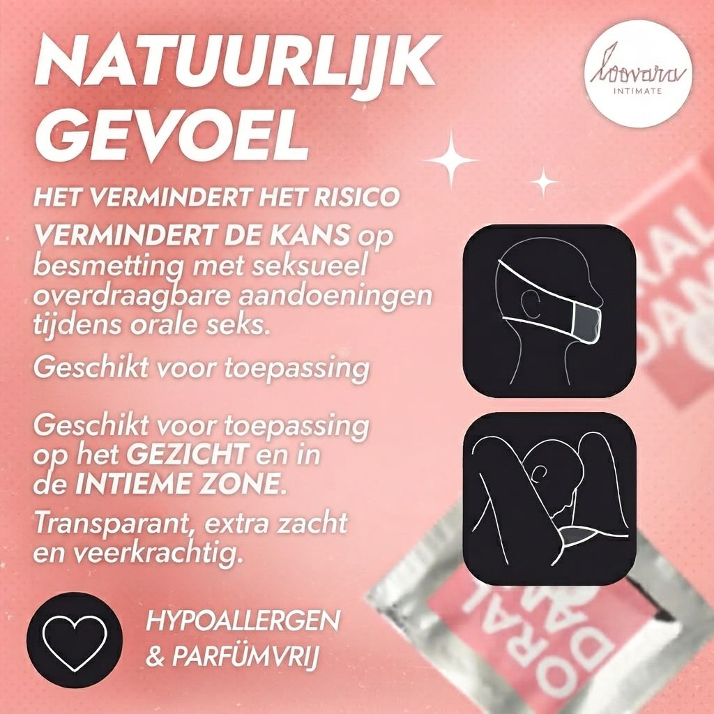 Latexvrije oral dams: transparant, extra zacht, veerkrachtig.