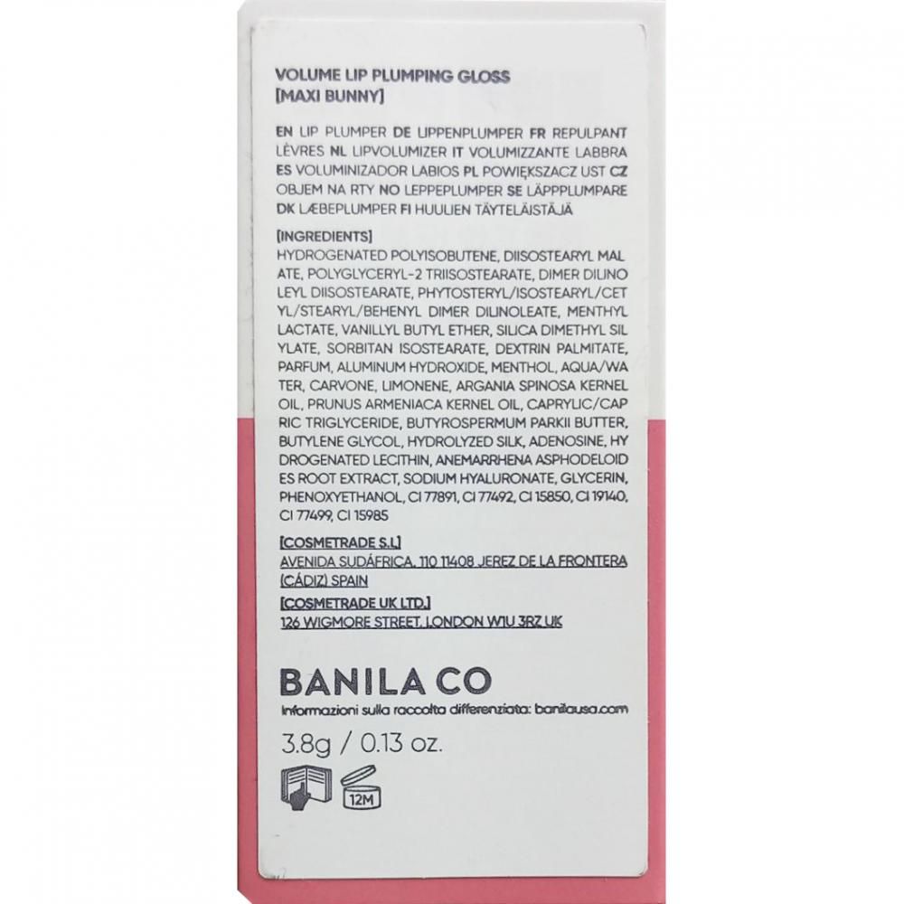 BANILA CO Volume Lip Plumper – Maxi Bunny, verzorgende lipgloss met arganolie en sheaboter