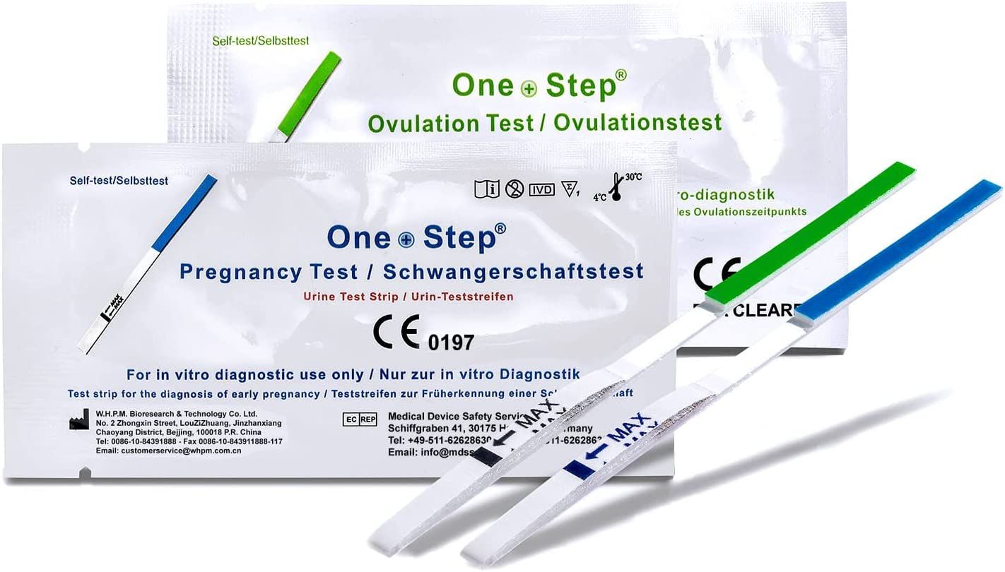 One+Step Pack combiné 30 Tests d'ovulation + 10 Tests de grossesse - Test de fertilité pour femmes