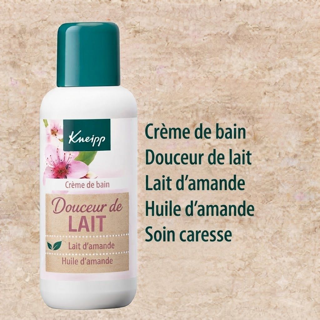 Crème de bain Kneipp Douceur de lait, flacon.
