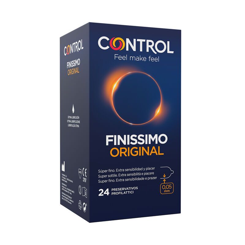 Boîte de préservatifs Control Finissimo Original, 24 unités. Fin, extra sensible, 0,05 mm.