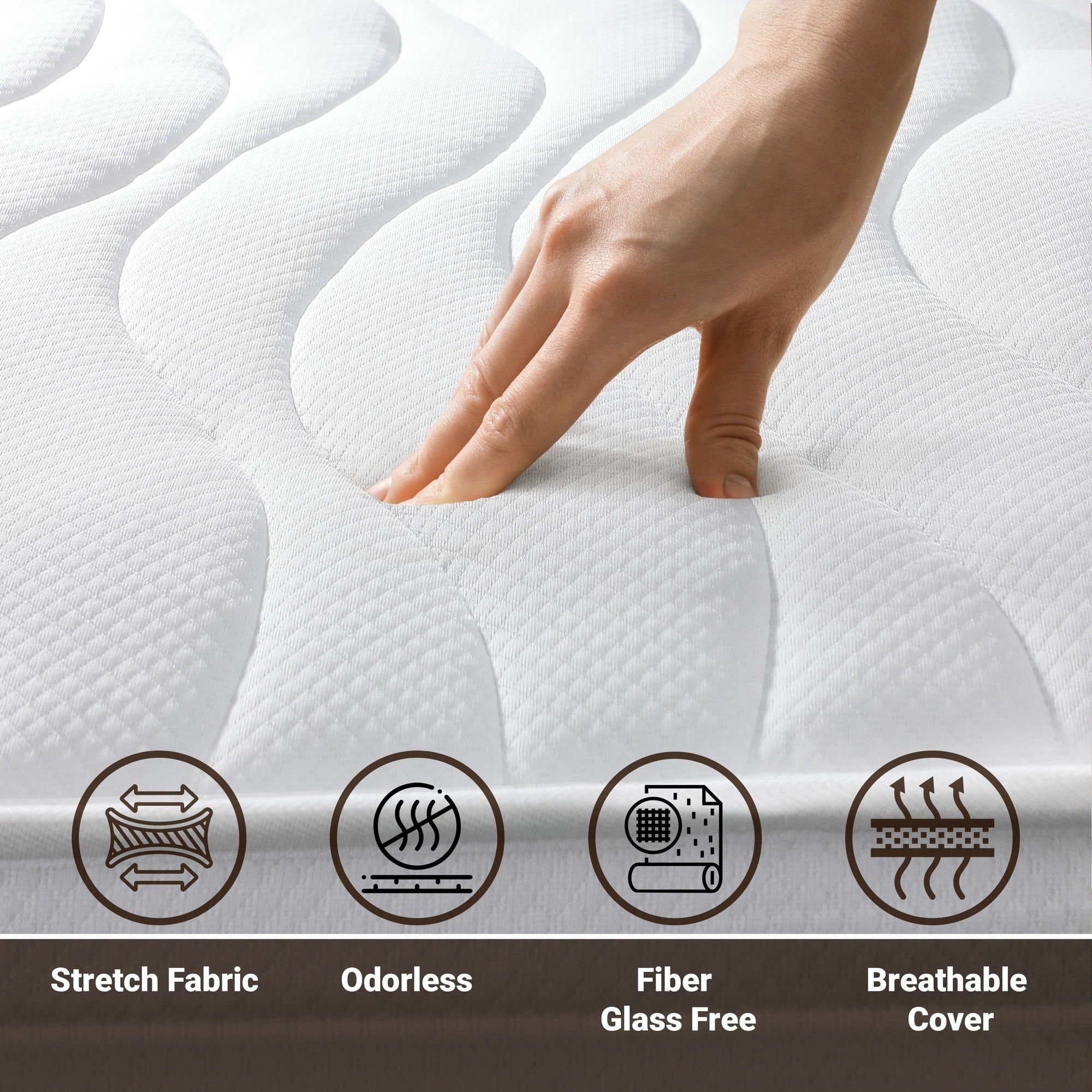 The White Stone Matras Pocketvering en Memory 90x200 20 cm