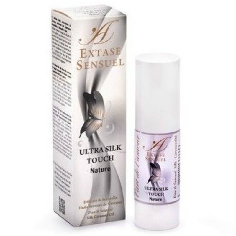 Extase Sensuel Ultra Silk Touch Naturel Huile. Flacon et boîte. Huile de carotte de soie pour peau délicate.