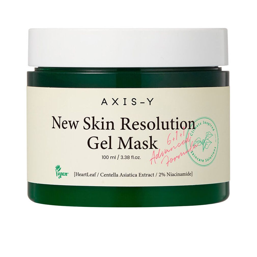 Axis-Y New Skin Resolution Gel Mask, 100ml, avec ingrédients.