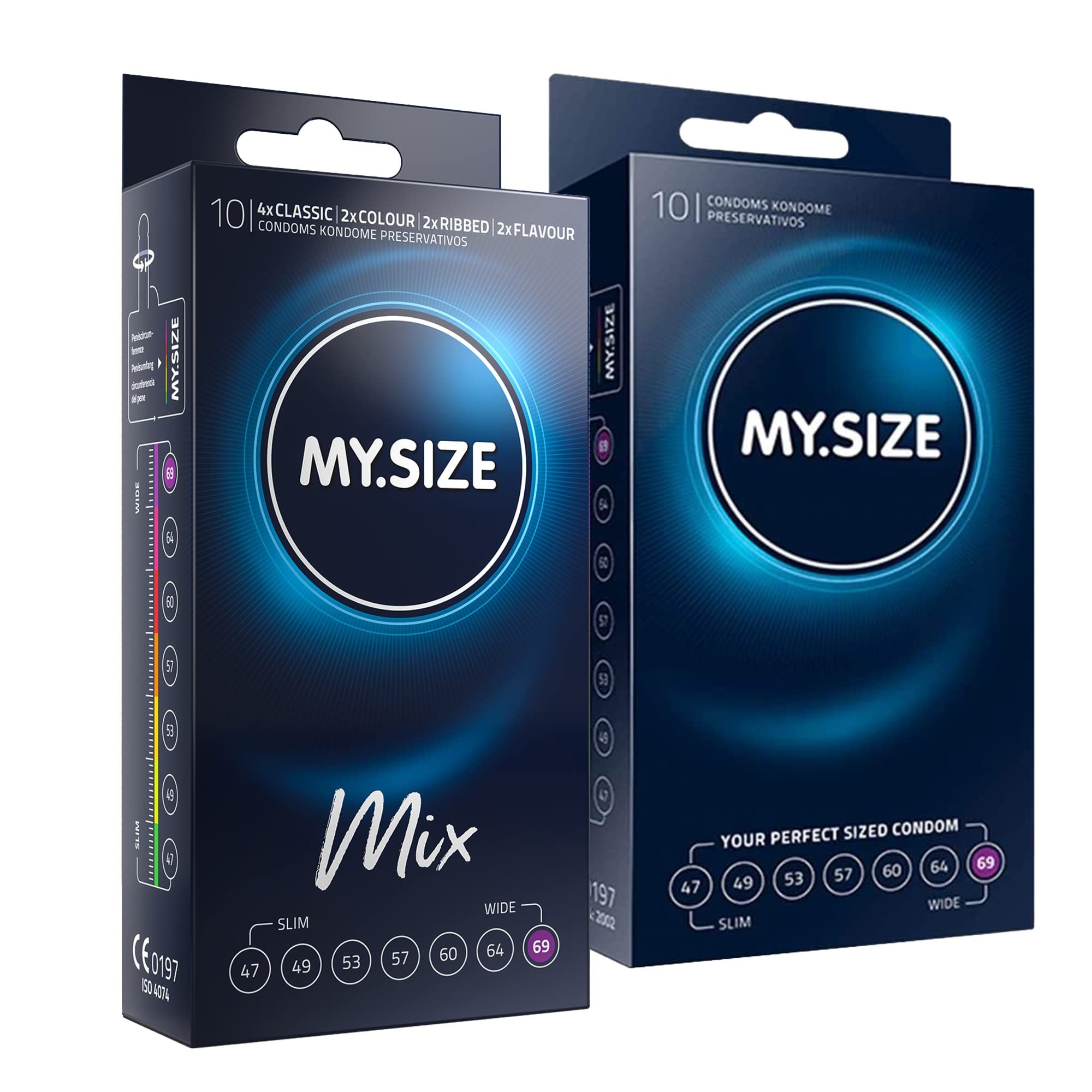 MY.SIZE Mix Préservatif Set Taille 7 69mm
