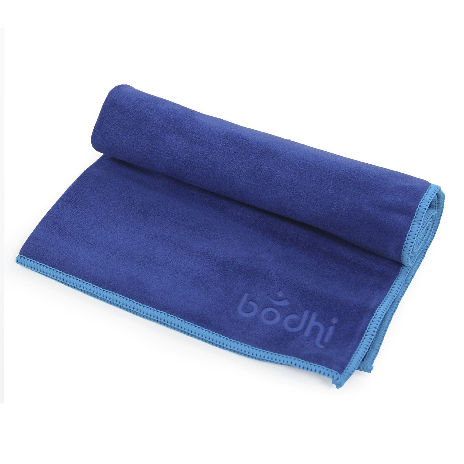 bodhi Yoga handdoek NO SWEAT Towel S, donkerblauw met lichtblauwe rand