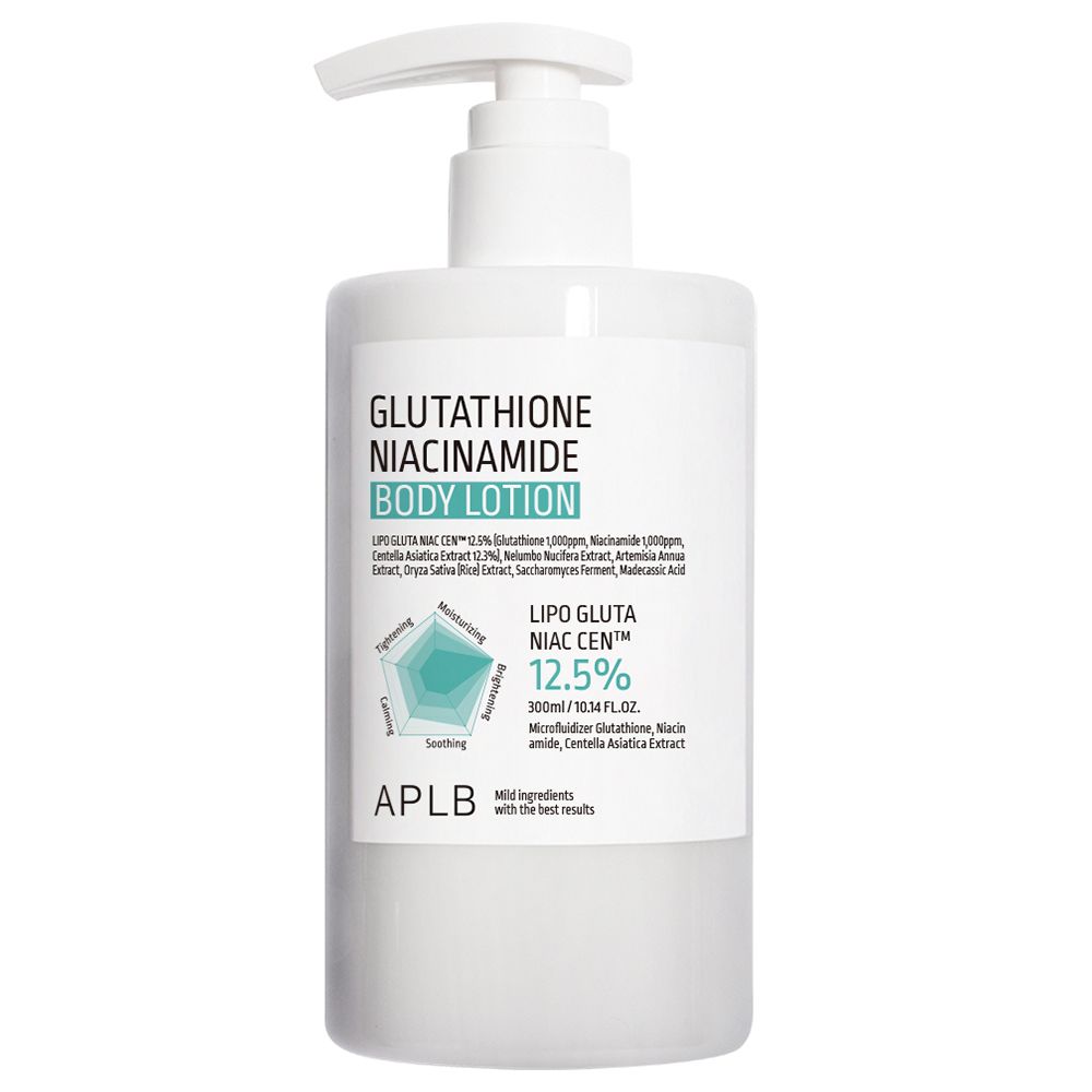 Witte pompfles met Glutathion Niacinamide Body Lotion, 300ml.