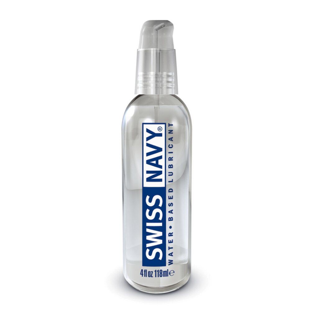 Fles met pompdosering, Swiss Navy water-based glijmiddel, 118 ml.