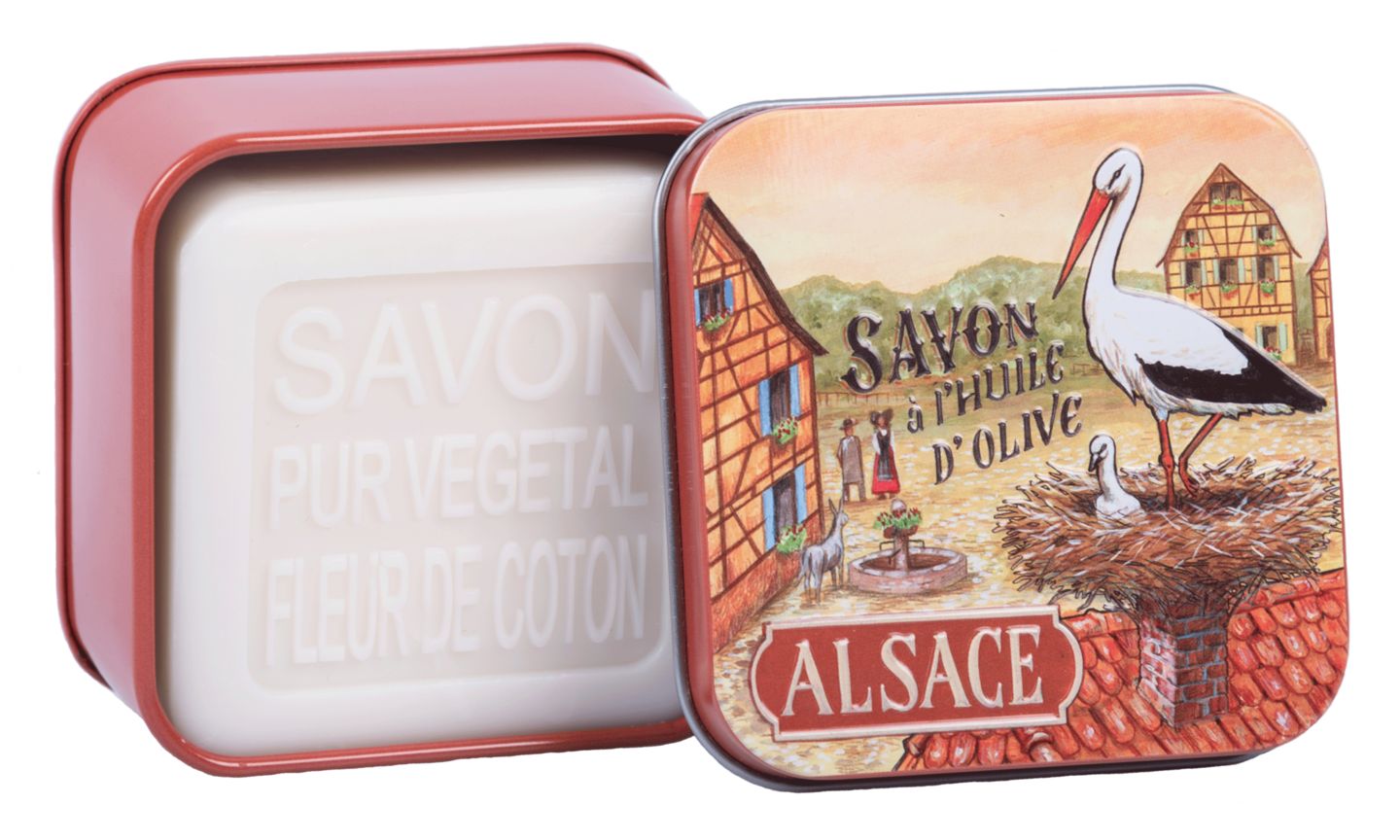 La Savonnerie de Nyons - Boîte à savon en métal - Cigogne