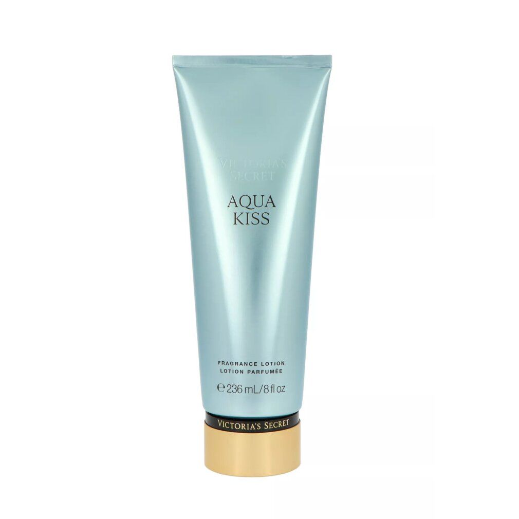 Victoria's Secret Aqua Kiss geurcrème tube, 236 ml, gouden onderkant.