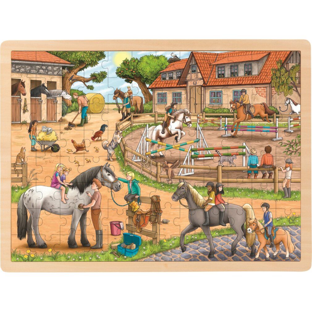 goki houten puzzel manege 96 delen