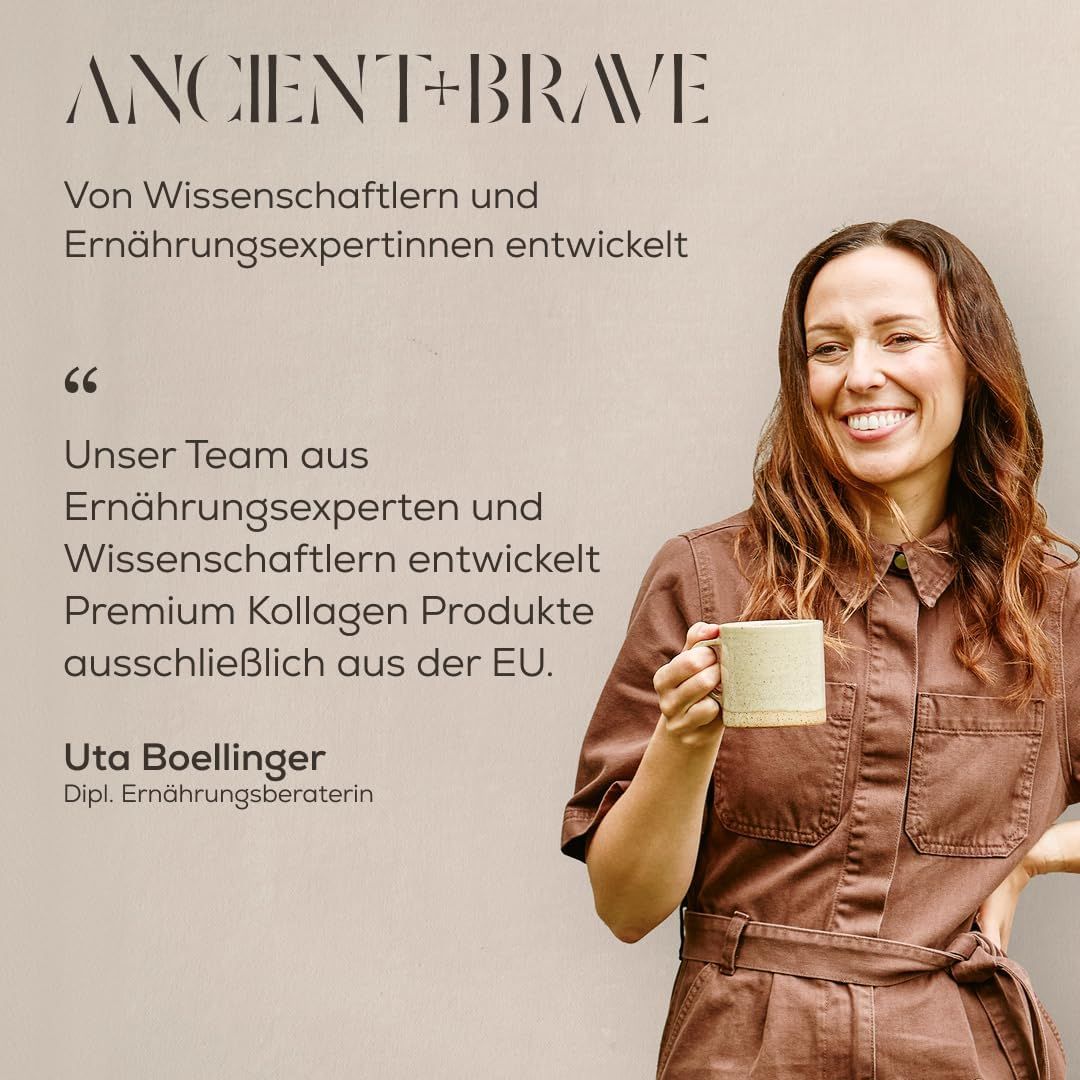 Diététicienne tenant une tasse. Texte sur le développement par des experts.