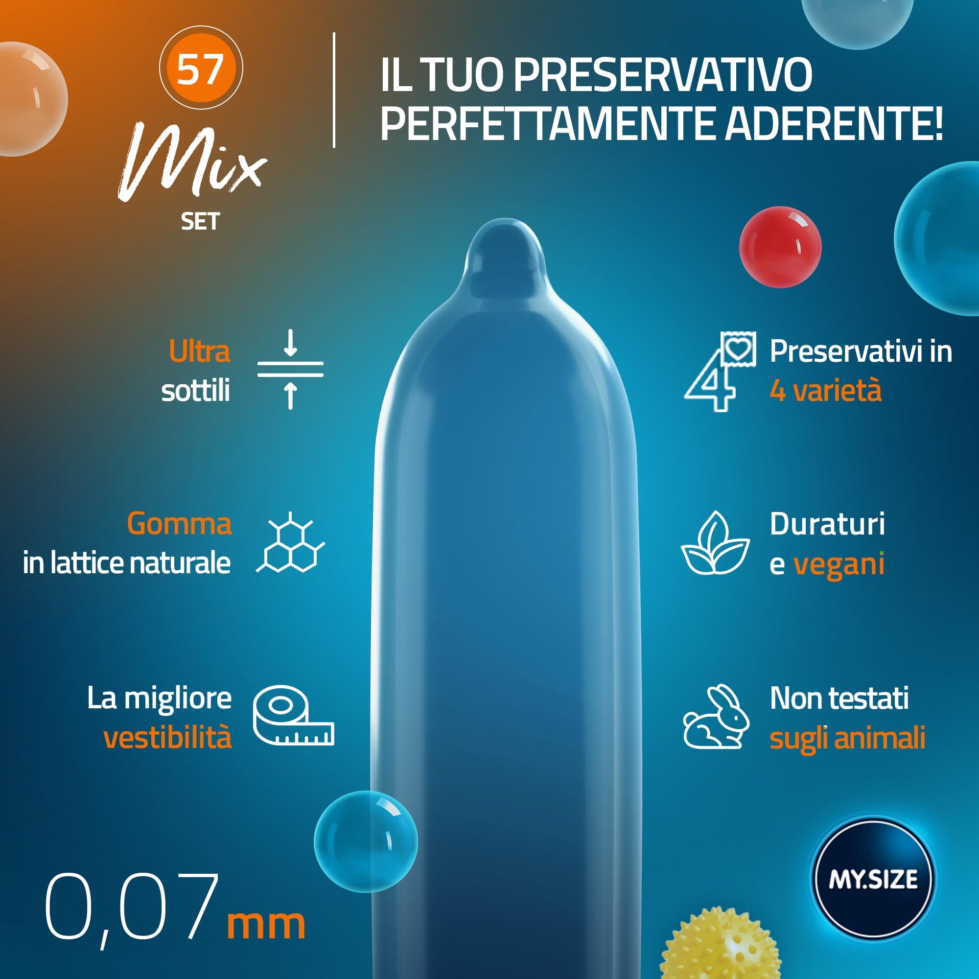 MY.SIZE Mix Préservatif Set Taille 4 57mm