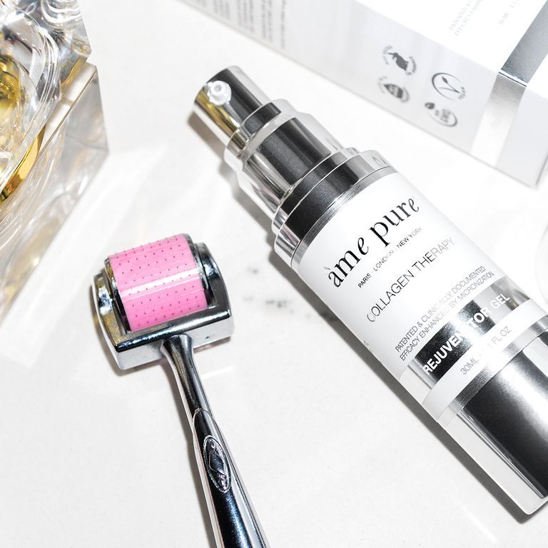 CIT Face Roller en Collagen Therapy gel fles.
