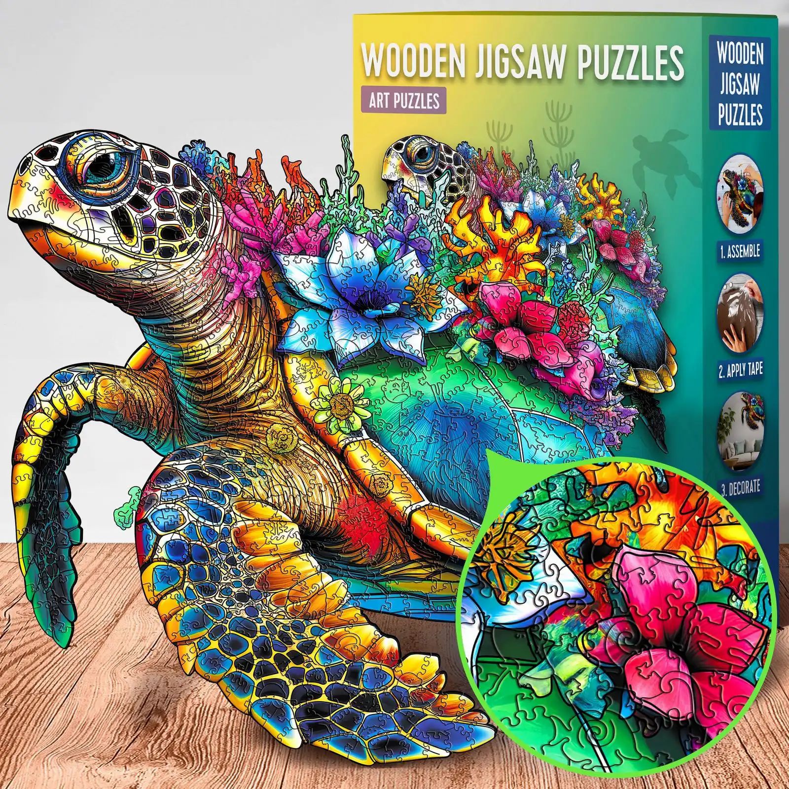 elliot Houten Puzzel Schildpad L - 500 Stukjes