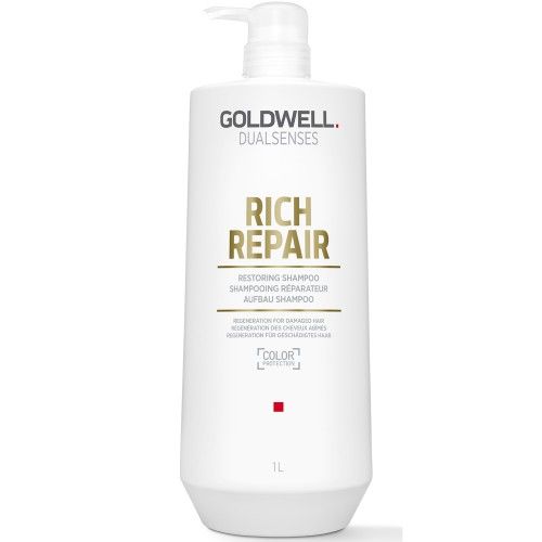 Goldwell Dualsenses Rich Repair Shampoo, 1L fles met pompdispenser.