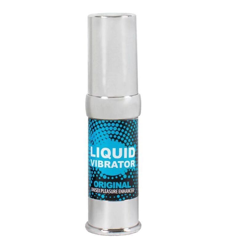 Secret Play Liquid Vibrator Original (15 ml) naast de verpakking.
