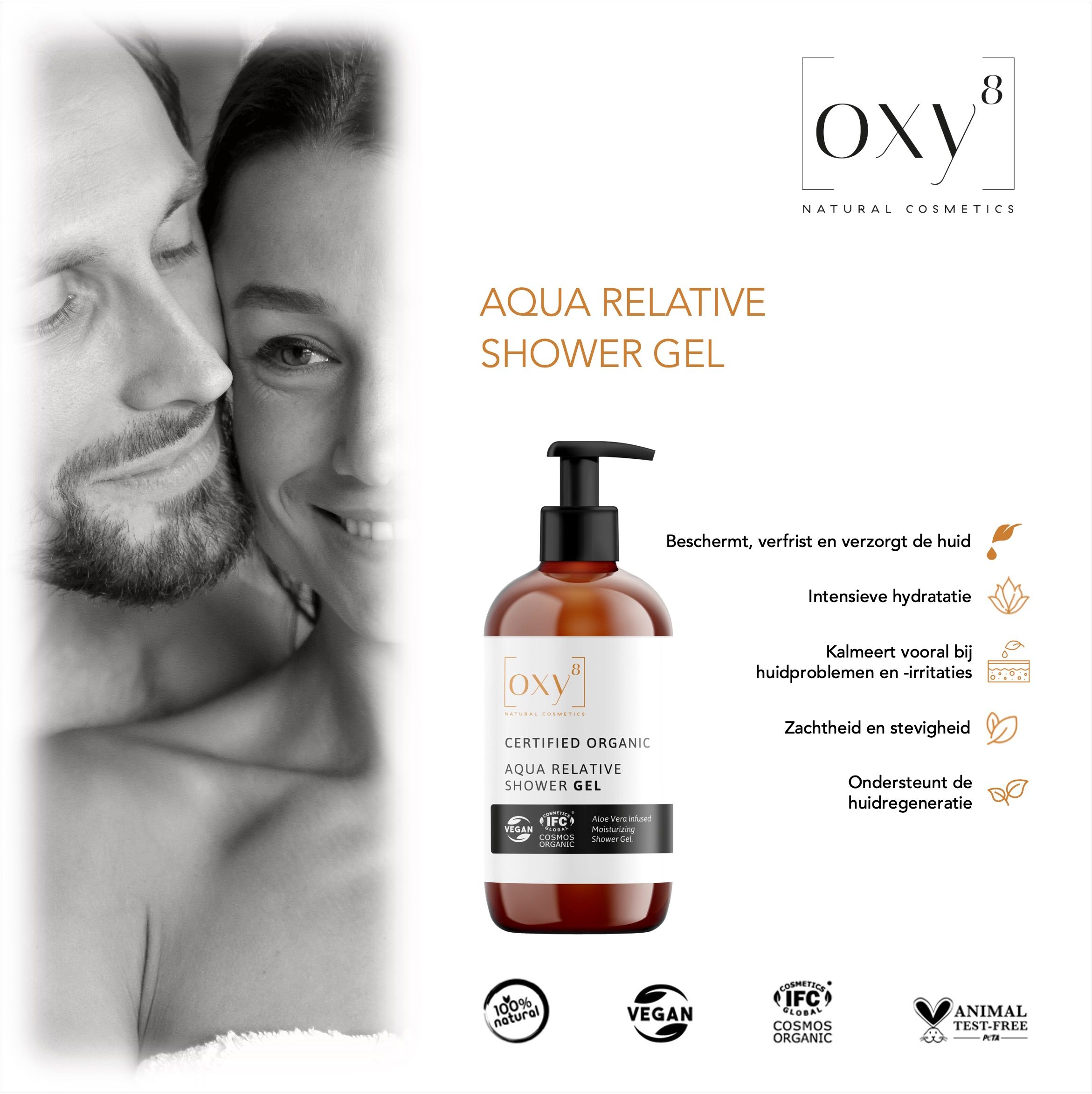 oxy8 Natural Cosmetics - Set AQUA RELATIVE SHOWER GEL & REPAIRING SILKY BODY LOTION