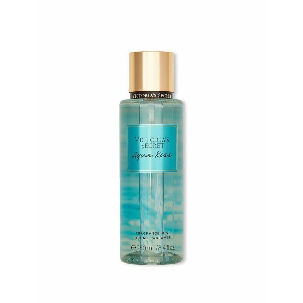 Flacon vaporisateur avec bouchon doré. Inscription: Victoria's Secret Aqua Kiss. 250ml.