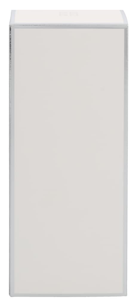 Witte doos, Givenchy Ange ou Démon EDP. Rechthoekige vorm. Zilveren rand. Leeg oppervlak.