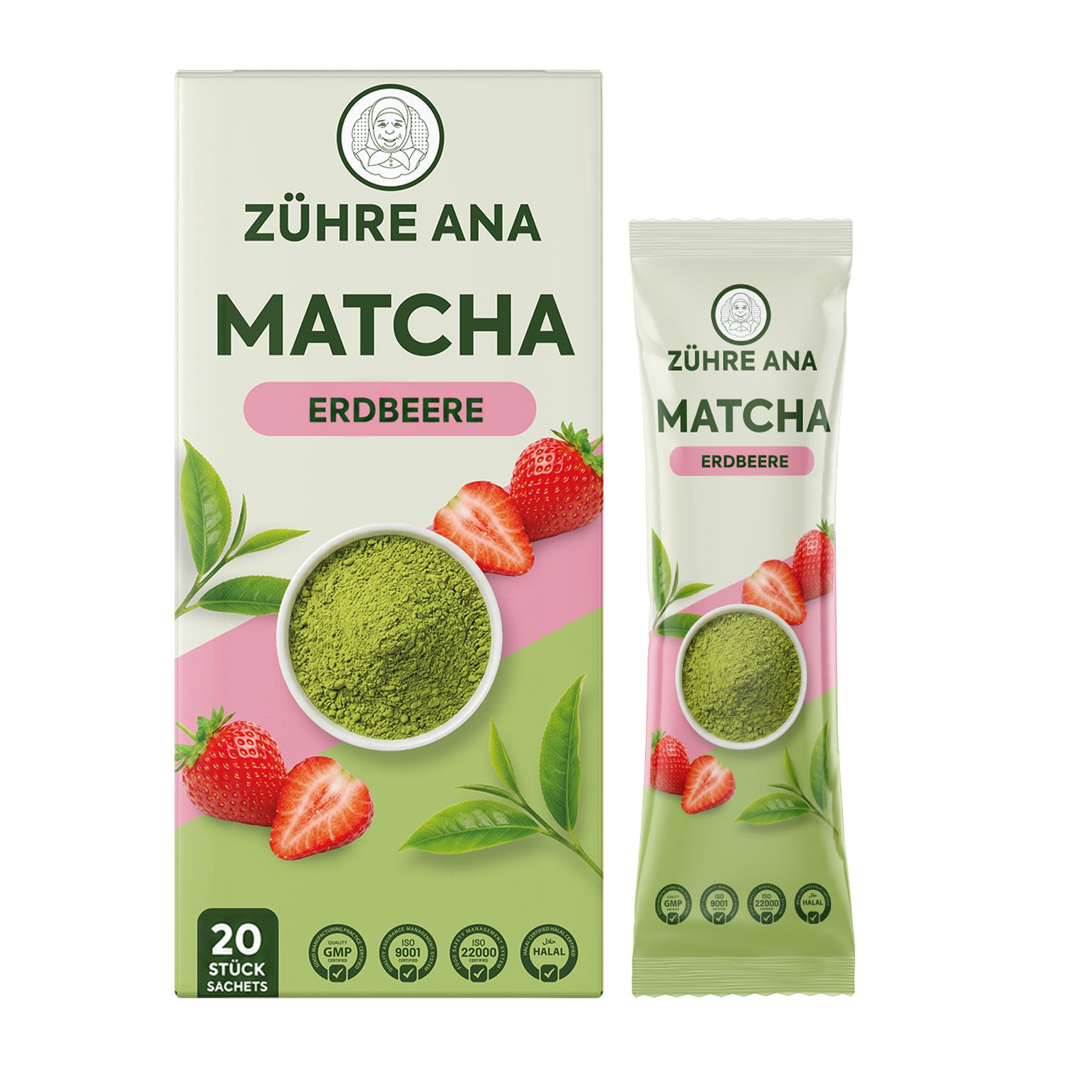 ZÜHRE ANA Matcha Thee met aardbeiensmaak