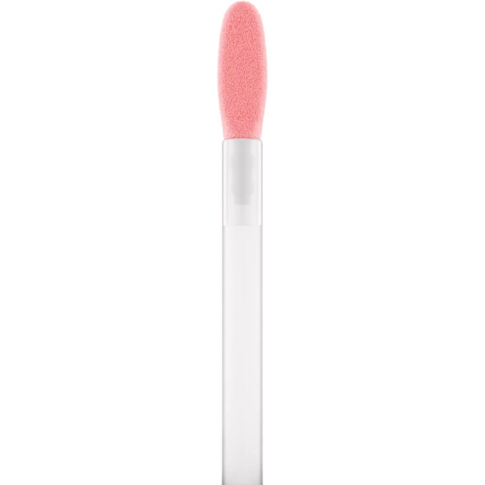 Witte applicator met roze sponsuiteinde. Voor lipgloss.