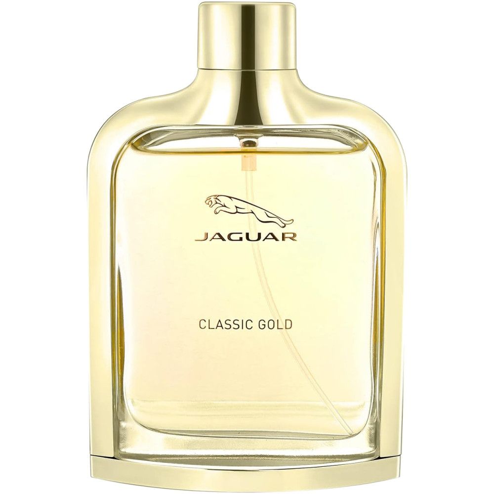 Jaguar Classic Gold Eau de Toilette flacon met gouden behuizing.