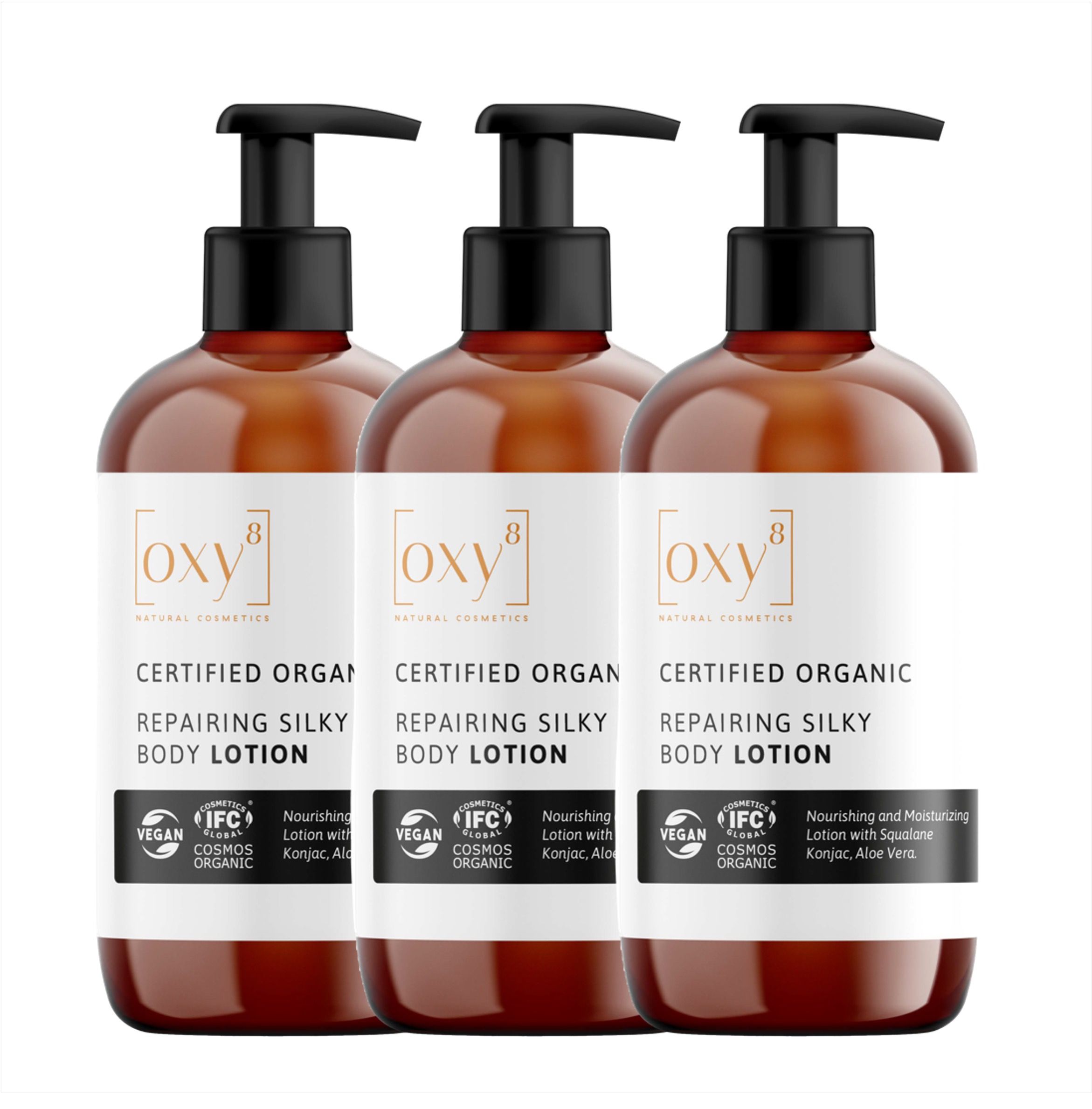 oxy8 Natural Cosmetics REPAIRING SILKY BODY LOTION - 3 Units