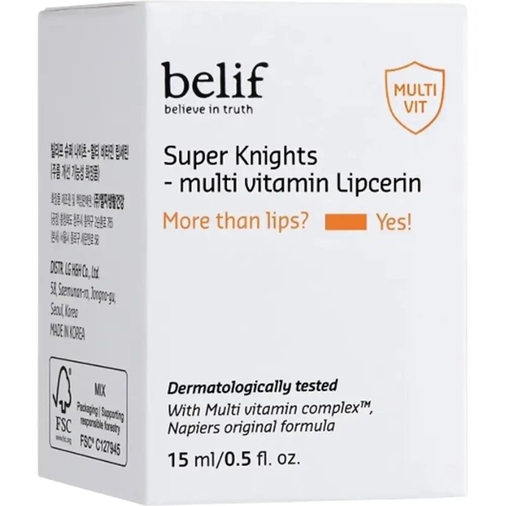 Belif Super Knights Multi Vitamine Lipcerin – verzorgende lippenbalsem met zachte exfoliatie