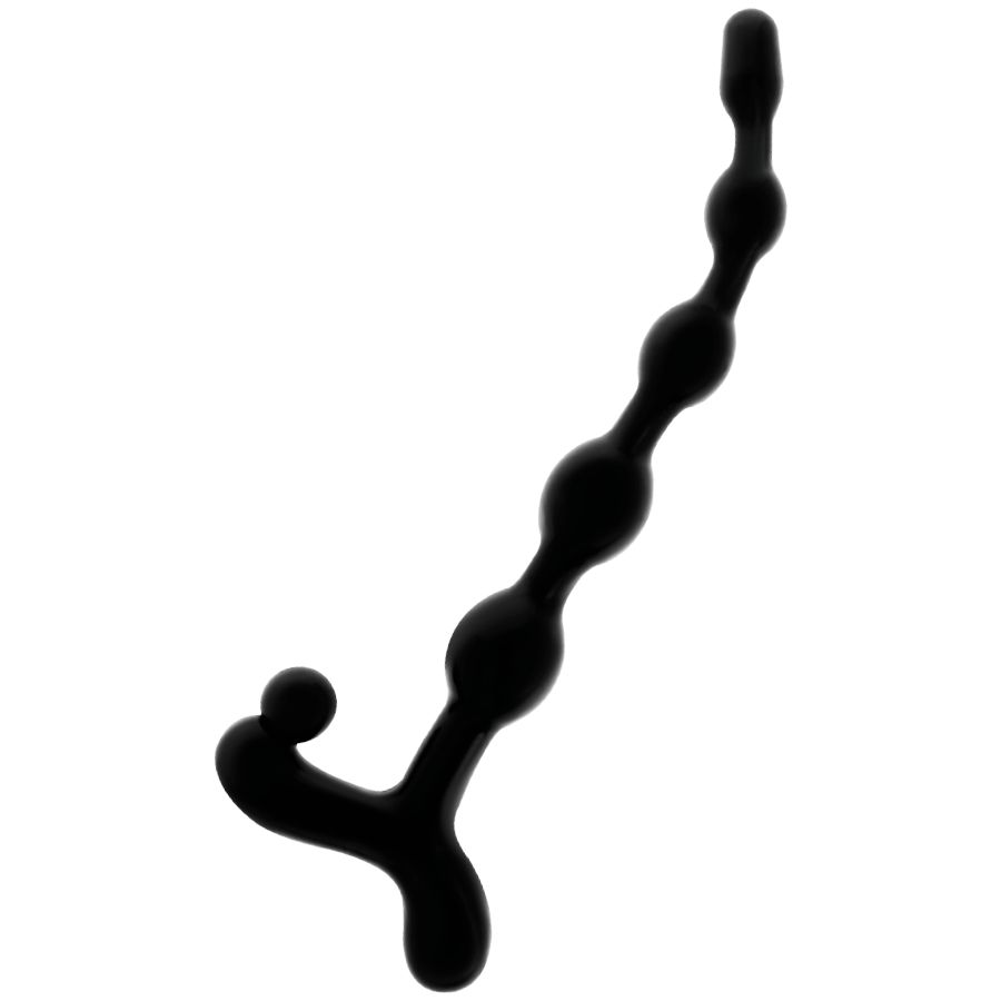 Addicted Toys analketting, zwart. Gedetailleerd zicht op de flexibele ketting met bolvormige segmenten.