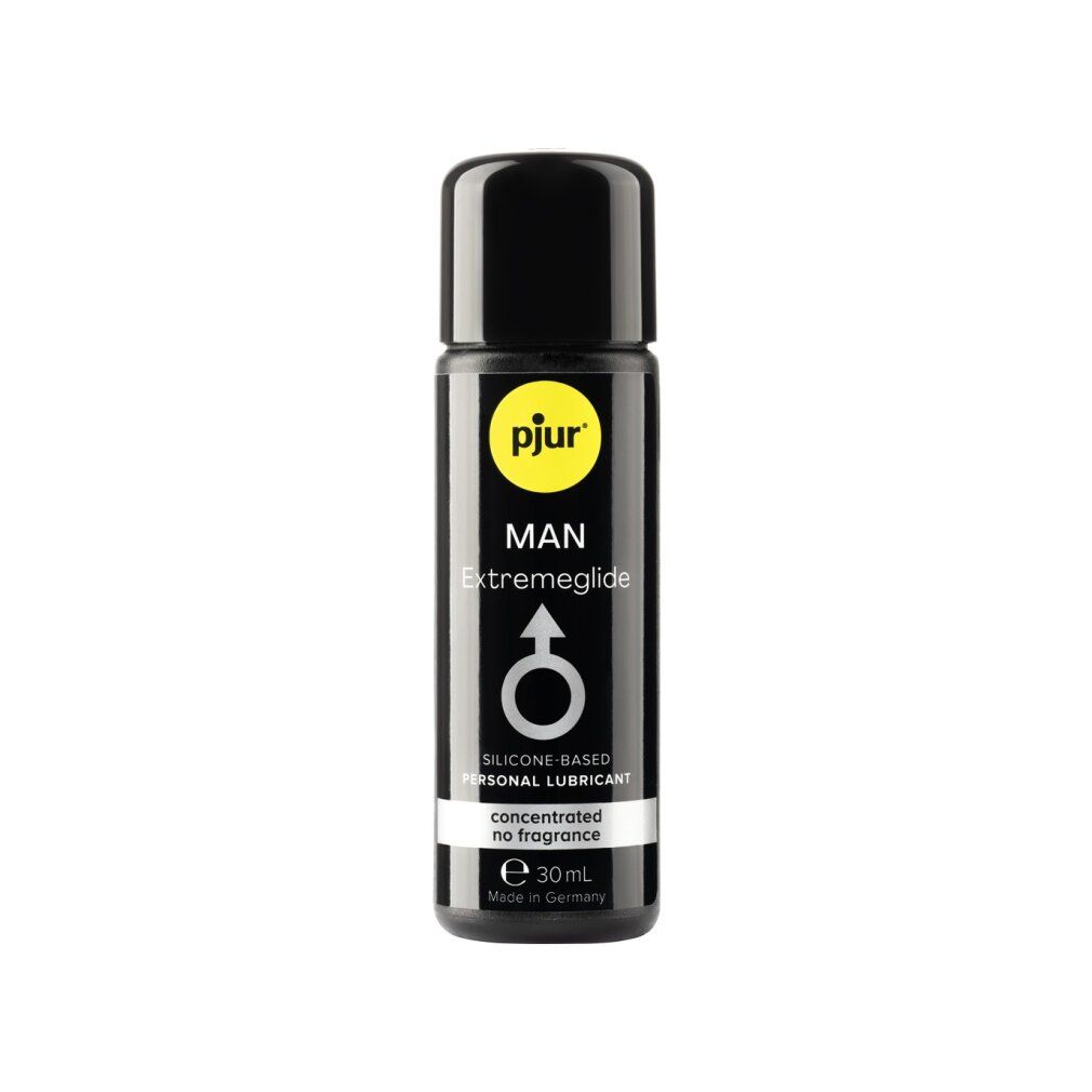 Pjur Man Extremeglide glijmiddel, 30ml flesje, op siliconenbasis, geurloos.