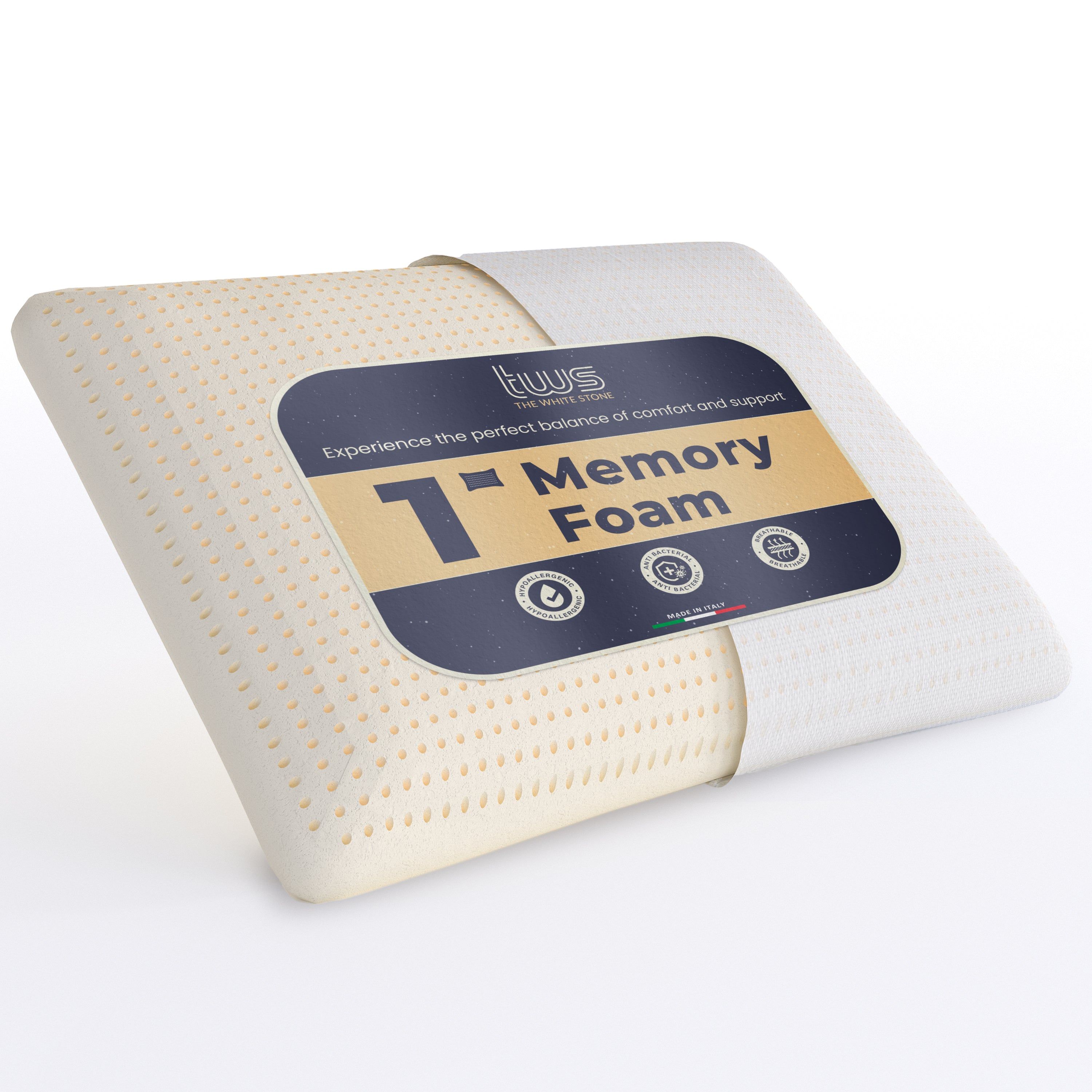 The White Stone Memory Foam Kussen 40 x 70 cm | Hoogte 11 cm