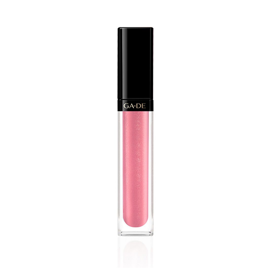 Ga-De Crystal Lights Lipgloss. Tube de gloss rose avec bouchon noir. Le nom de la marque est visible sur le produit.