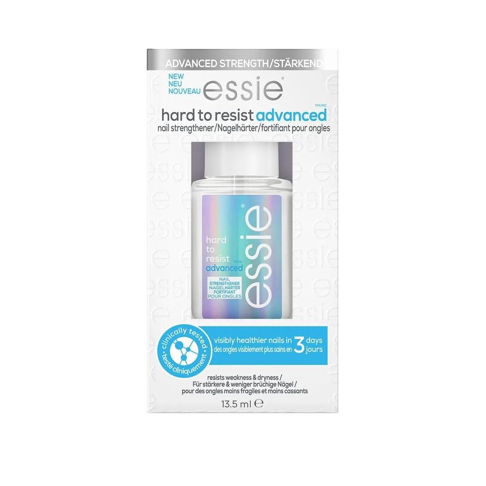 Essie Hard to Resist Advanced in verpakking. Productnaam, merk en informatie op de verpakking.