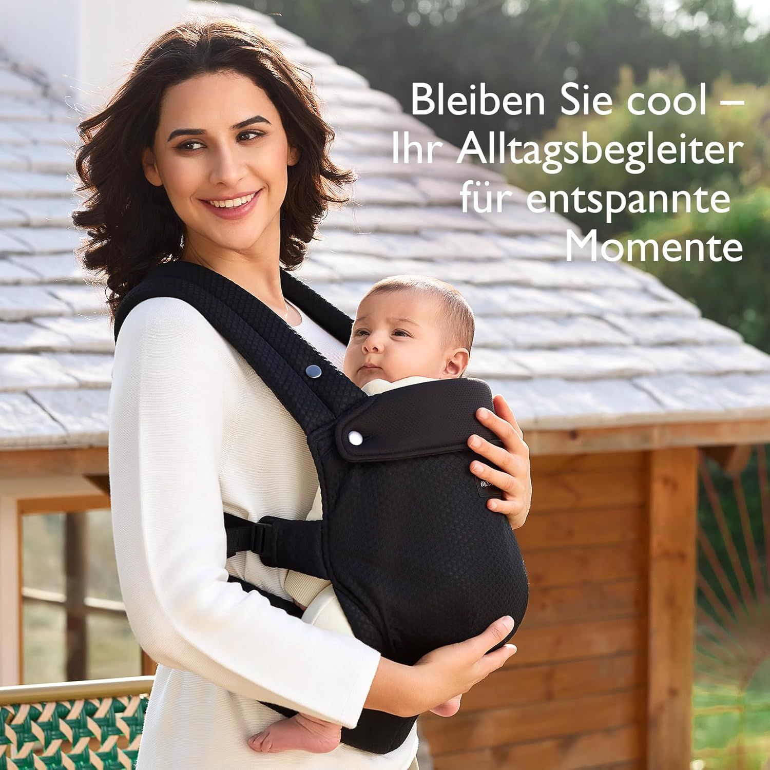 Momcozy Porte-bébé - Léger & Respirant Maille Aérée-Noir