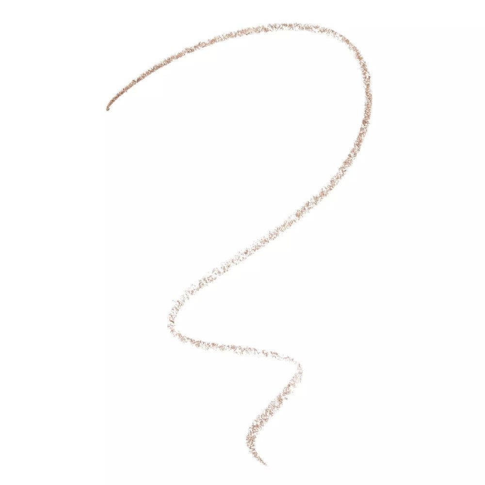 Tracé marron clair d'un crayon à sourcils sur fond blanc.