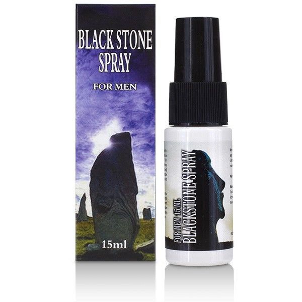 Spray Pierre Noire pour Hommes, flacon de 15ml avec pulvérisateur et boîte.