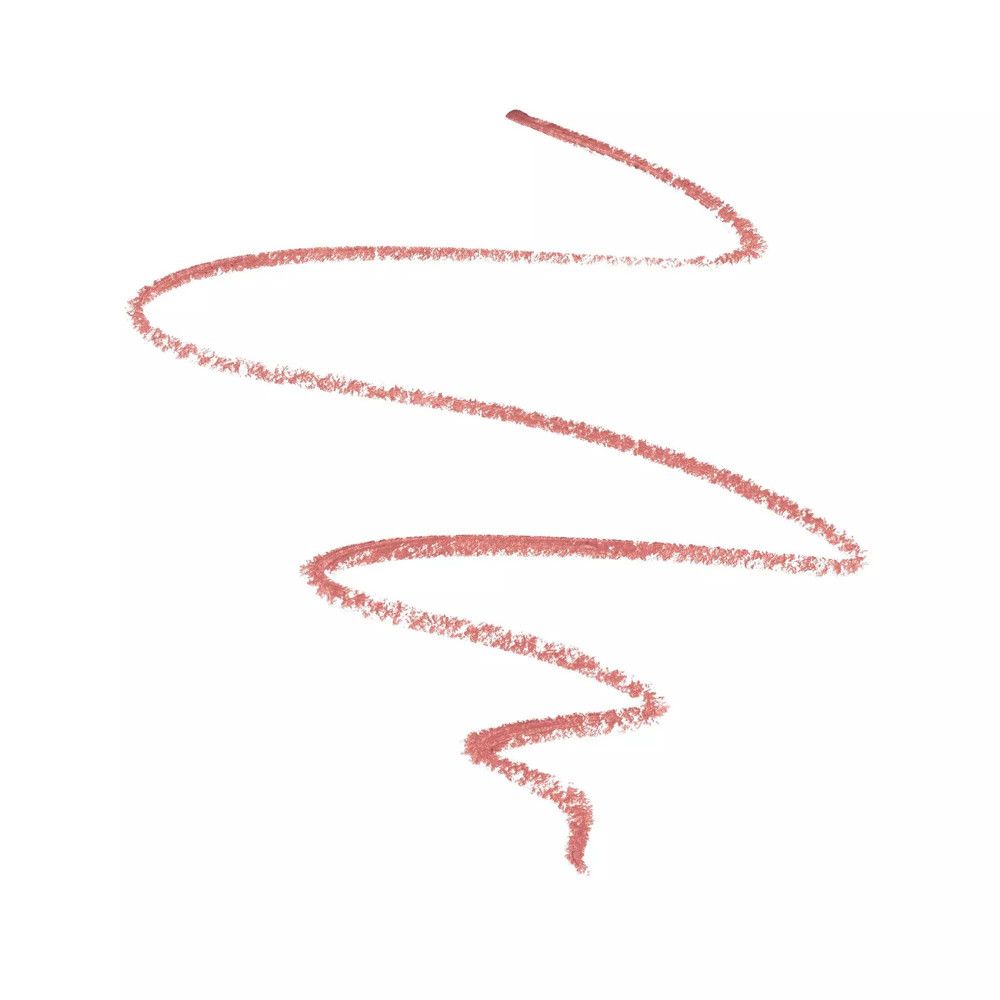 Streek van lippenstiftkleur. Roze kleurstreep in golfvorm op witte achtergrond.