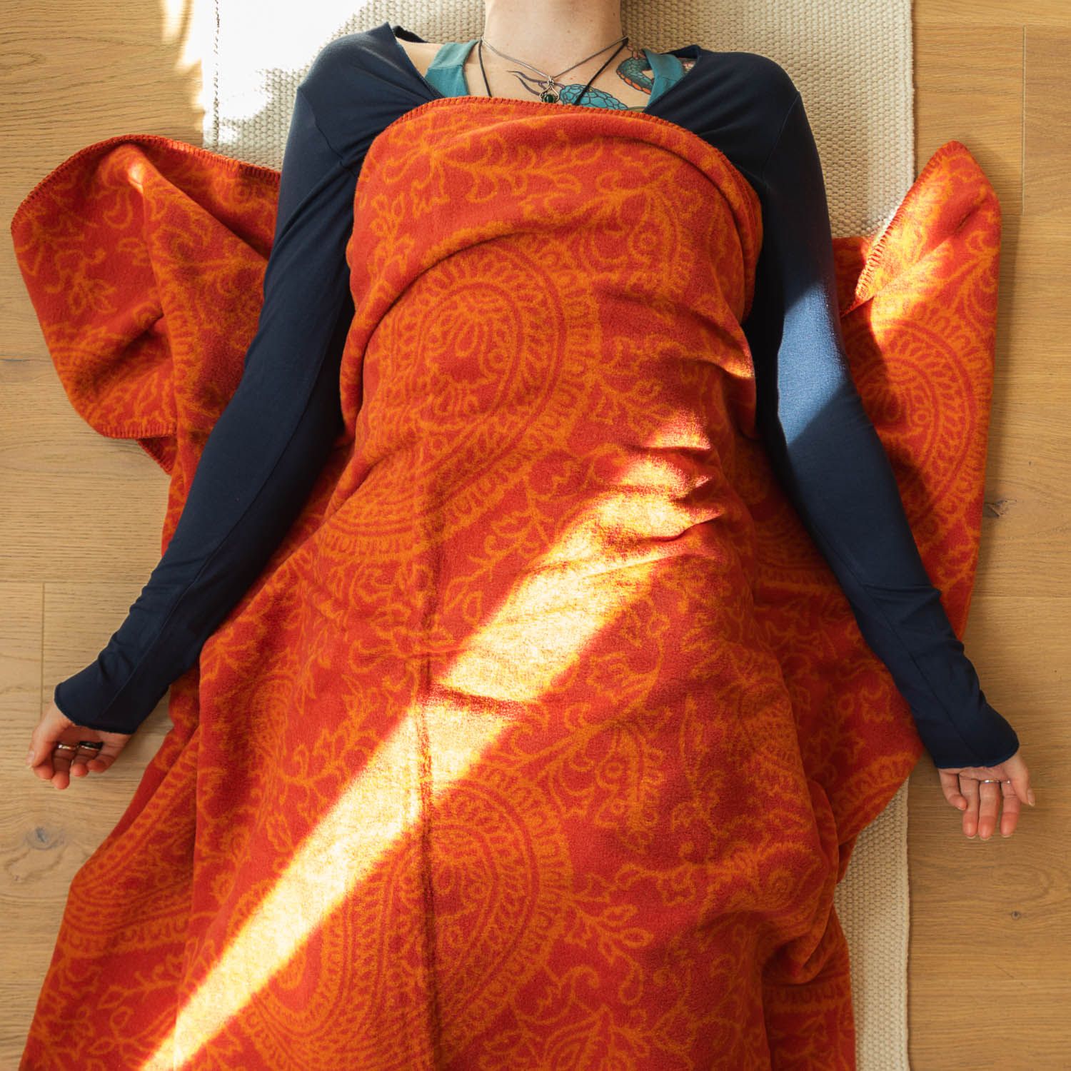 bodhi Couverture Paisley, orange
