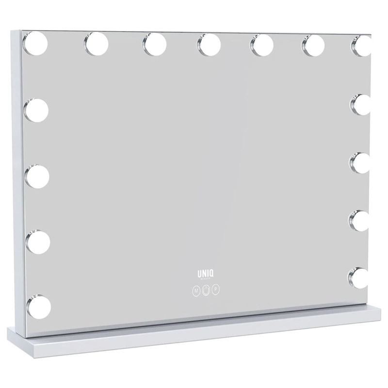 Miroir de maquillage Hollywood avec 15 lampes LED et contrôle tactile.