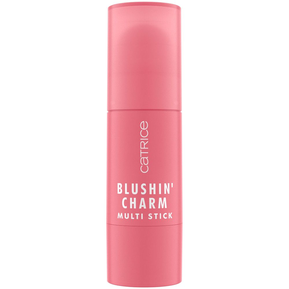Catrice Blushin' Charm Multi Stick. Produit rose en forme de bâton. Inscription : Catrice, Blushin' Charm, Multi Stick.