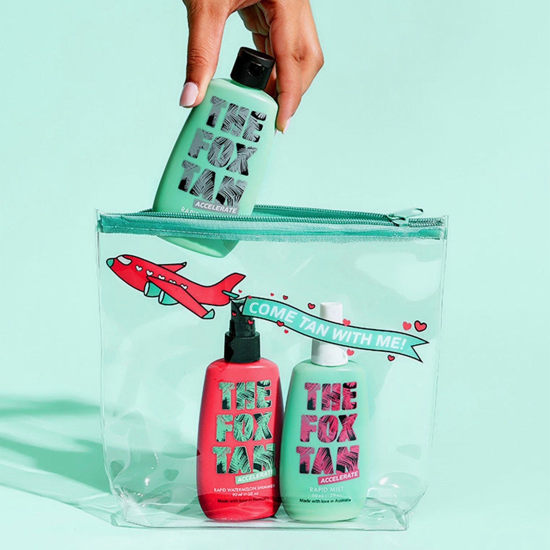 The Fox Tan Jet-Setter Trio: Rapid Elixir, Mist & Watermelon Shimmer