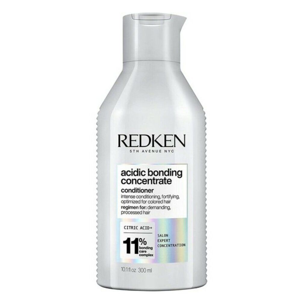 Bouteille de revitalisant Redken Acidic Bonding Concentrate, 300ml. Contient 11% de complexe de soin de liaison.
