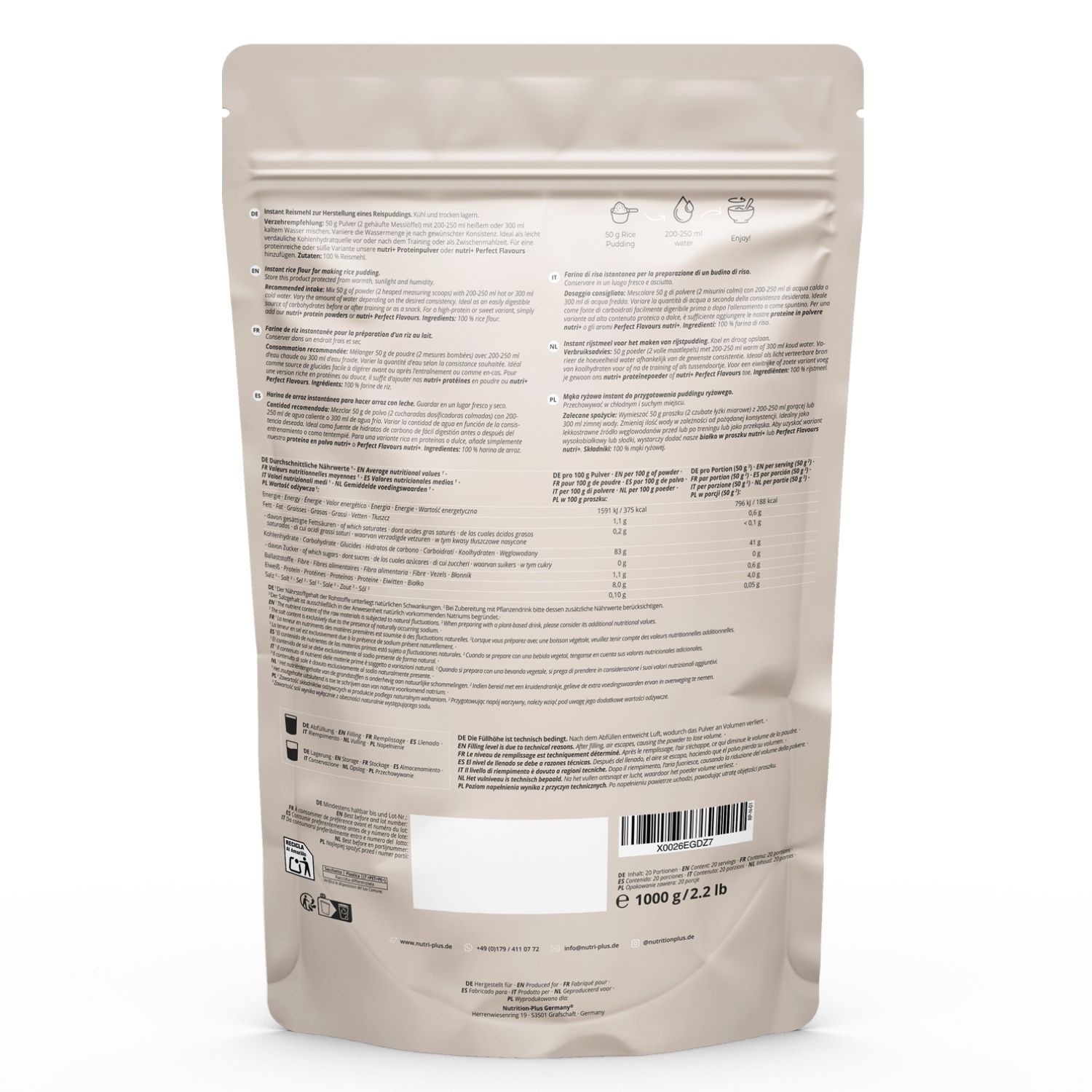 nutri+ Flan de riz végétalien