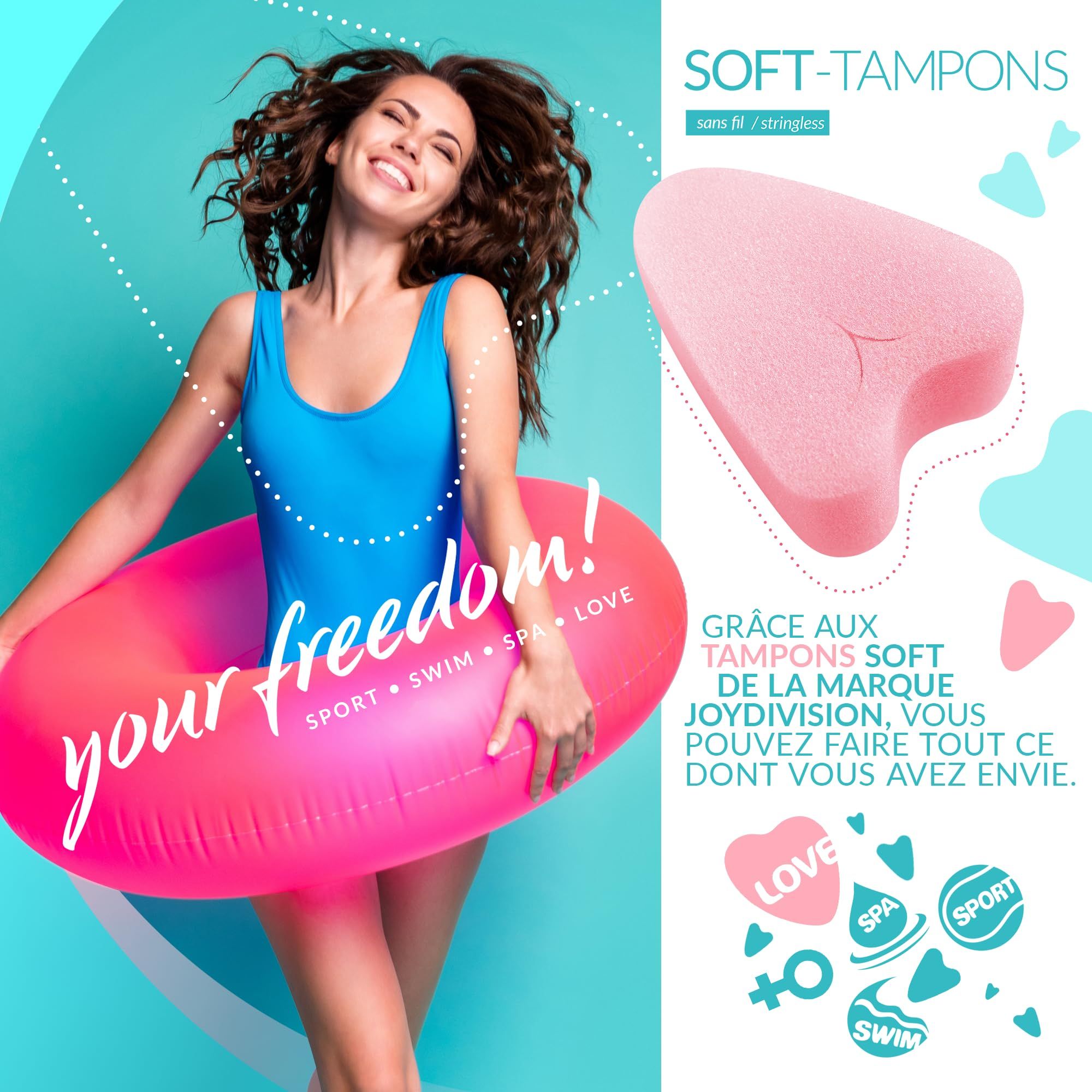 Soft-Tampons Normal, retirés individuellement.