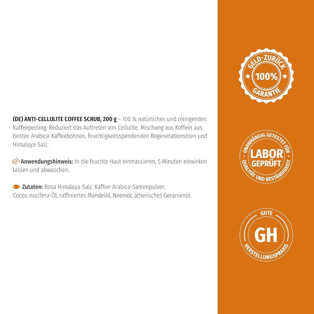 Nature's Finest Anti Cellulite Coffee Scrub - Koffiescrub tegen cellulitis